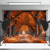 Lofaris Orange Leaves Trees Forest Autumn Photo Backdrop